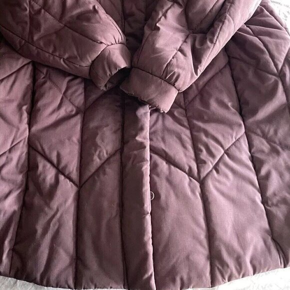 Vintage Saxton Hall Women’s Purple Quilted Warm Midi Jacket Puffy Coat Size M - Picture 3 of 16